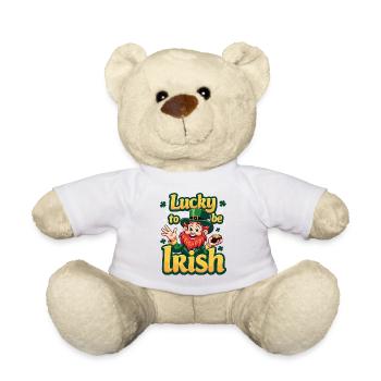 Lucky to be Irish – St. Patrick's Day Leprechaun - Teddy Bear - white - Front
