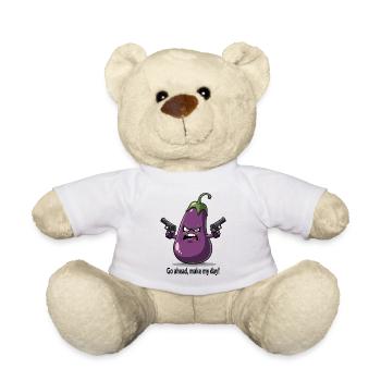 Badass Aubergine – Go Ahead, Make My Day - Teddy - Weiß - Vorne