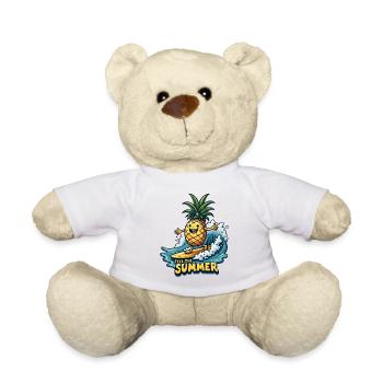 Ananas Surfer Surfen Feel the Summer - Teddy - Weiß - Vorne