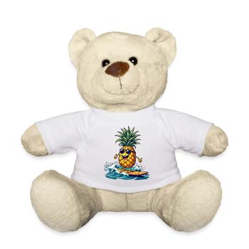 Ananas Surfer Surfen Feel the Summer - Teddy - Weiß - Vorne