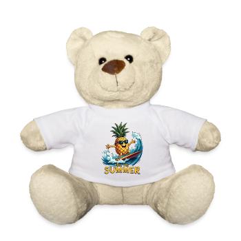 Ananas Surfer Surfen Feel the Summer - Teddy - Weiß - Vorne