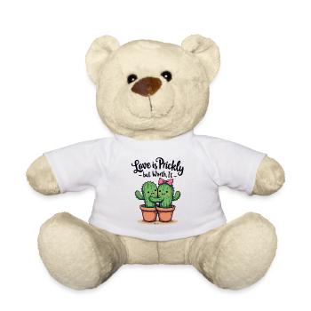 Love is Prickly – Süße Kaktus-Liebe für Paare - Teddy - Weiß - Vorne
