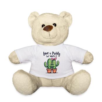 Love is Prickly – Süße Kaktus-Liebe für Paare - Teddy - Weiß - Vorne