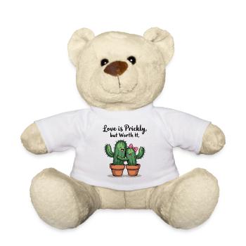 Love is Prickly – Süße Kaktus-Liebe für Paare - Teddy - Weiß - Vorne