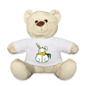 Lapin Carotte Carotte Manger Bouche Faim Obésité - Nounours - blanc - Devant