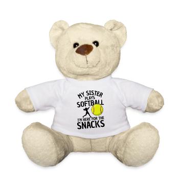 Funny Softball Saying Siblings - Teddy Bear - white - Front