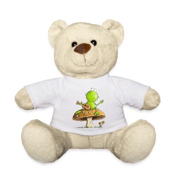 Frosch Mit Aktustik Gitarre Cottagecore Pilz - Teddy - Weiß - Vorne