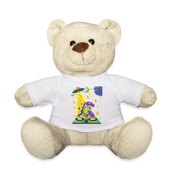 DJ Dinosaure Party, Platine, Vinyle, Musique OVNI - Nounours - blanc - Devant
