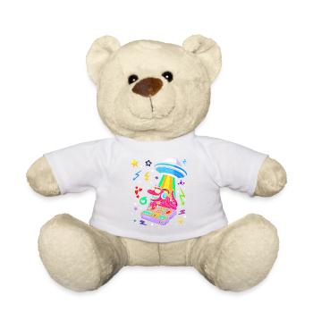 Dinosaure avec rétro vintage nerd geek dino t-rex - Nounours - blanc - Devant