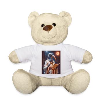 Thoth, ibis-headed god, holding a scroll - Teddy Bear - white - Front