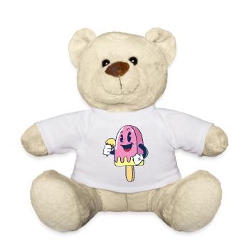 Fröhlicher Kindereis Charakter Eiscreme Eis - Teddy Bear - white - Front