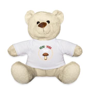 Tenue pour cueilleur de champignons avec des montagnes de cèpes - Nounours - blanc - Devant