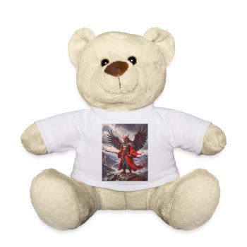 Majestueux guerrier Tengu ailé avec masque rouge sur m - Nounours - blanc - Devant