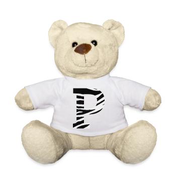 Lettre p zèbre - Nounours - blanc - Devant