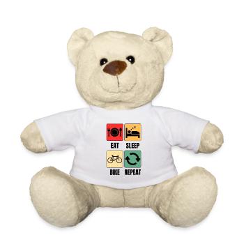 Funny Bicycle Saying Cycling - Teddy Bear - white - Front