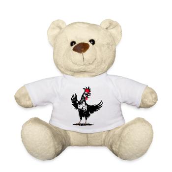 Lustiger Hahn mit Sonnenbrille - Fun Design - Teddy - Weiß - Vorne