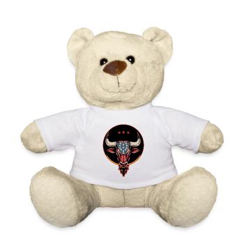 Patriotic bull's head, an American bull. - Teddy Bear - white - Front