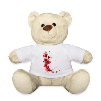 Herzen Herzmotiv Rot Liebe Romantisch Valentinstag - Teddy - Weiß - Vorne