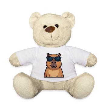 Cooler Hamster Capybara Sonnenbrille Sommer Vibes - Teddy - Weiß - Vorne
