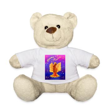 Un cyber-oiseau cosmique orange - Nounours - blanc - Devant
