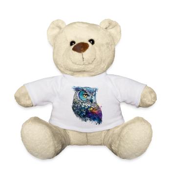 Hibou aquarelle - Nounours - blanc - Devant