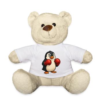 Cool pingouin boxer se bat dans la conception de dessin animé - Nounours - blanc - Devant