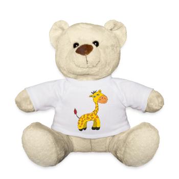 Charming Giraffe Caricature on Plush - Teddy Bear - white - Front
