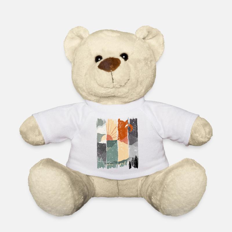 Illustration abstraite de paysage de coucher de soleil - Nounours - blanc
