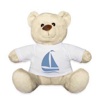 Minimalistische Segelboot Silhouette Nordsee  - Teddy - Weiß - Vorne