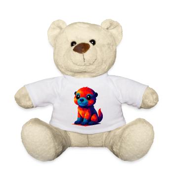 WPAP polygone Kawaii Style bébé loutre animaux - Nounours - blanc - Devant