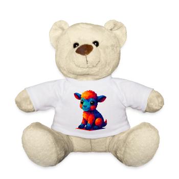 WPAP Polygon Kawaii Stil Baby Schaf Lamm - Teddy - Weiß - Vorne