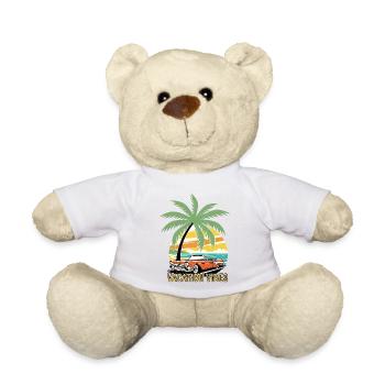 Ciel tropical et voiture vintage - Nounours - blanc - Devant