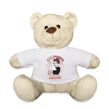 Woman Pop Art Girl Power Girl Power Girl Strong - Teddy Bear - white - Front