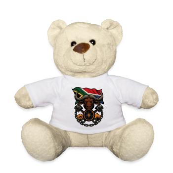 Buffalo Rider – Wild Biker Spirit - Teddy Bear - white - Front