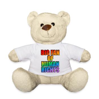 Rainbow Human Rights Celebration Tee - Teddy Bear - white - Front