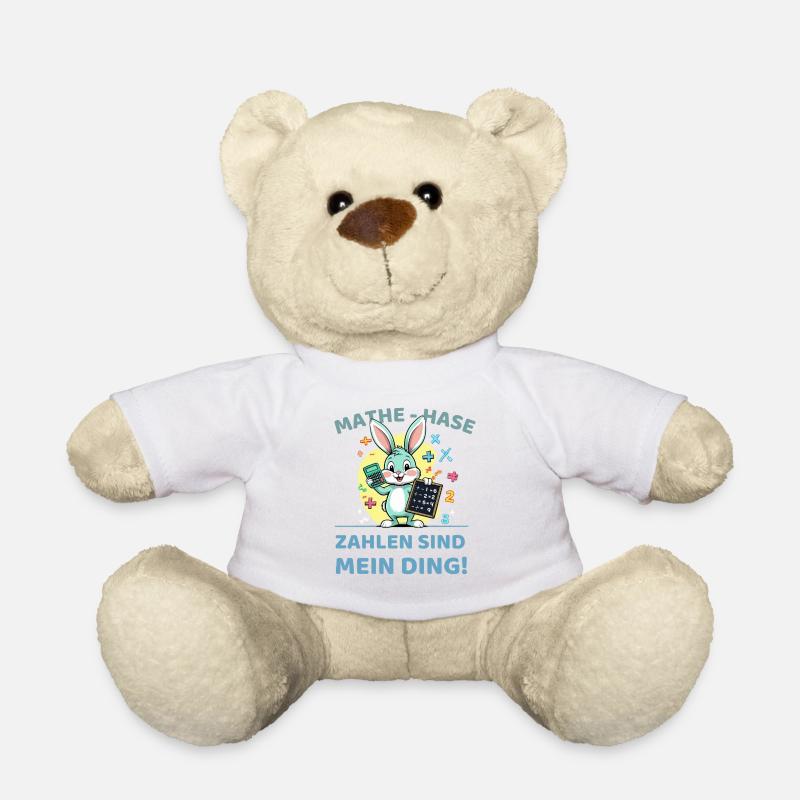 Mathe-Hase Mit Rechenauftrag - Teddy - Weiß