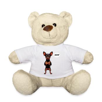 Nein Zwergpinscher Pinscher Pinscherbesitzer - Teddy - Weiß - Vorne