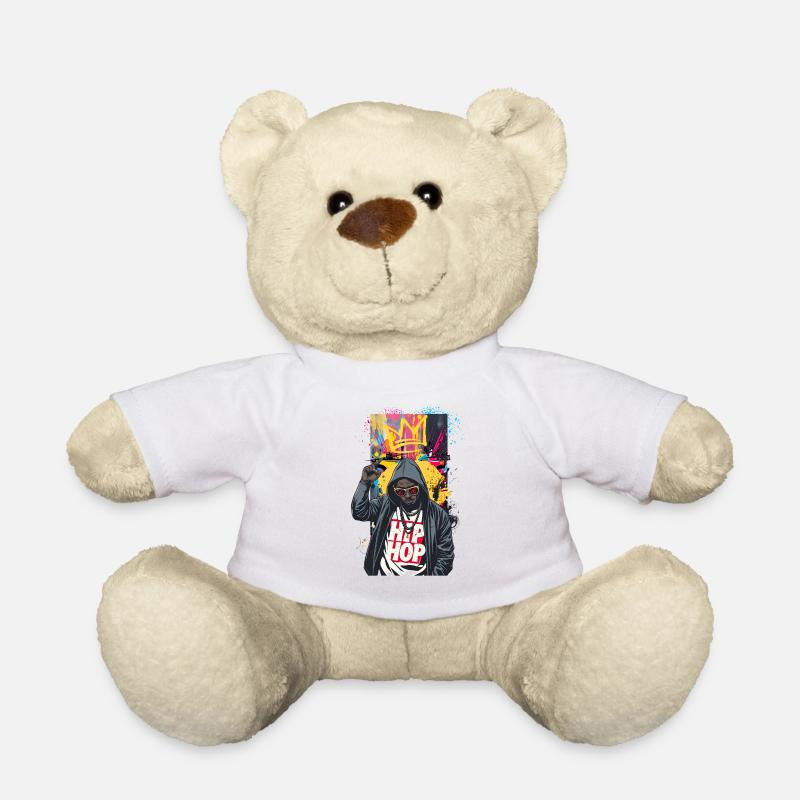 Urban rapper with colorful graffiti - Teddy Bear - white