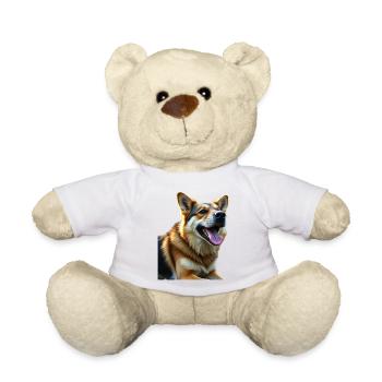 Autumnal dog motif with warm colors - Teddy Bear - white - Front