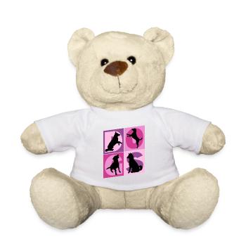 Chiens que j'aime Silhouettes de chiens Maman chien Papa chien - Nounours - blanc - Devant