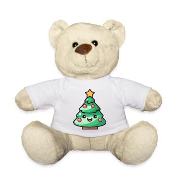 Conception de dessin animé d’arbre de Noël kawaii - Nounours - blanc - Devant