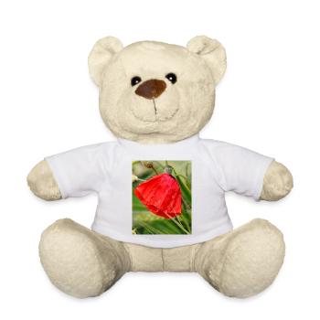 Motif de goutte de coquelicot - Nounours - blanc - Devant