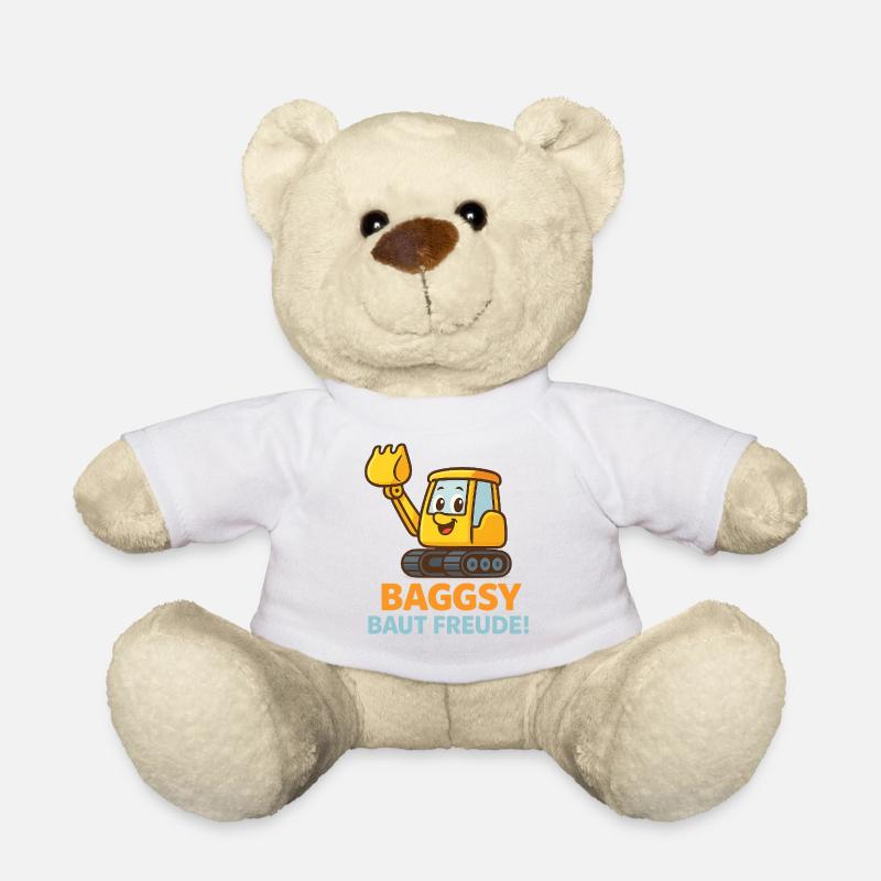 Bagger Mit Freundlichem Gesicht - Teddy - Weiß