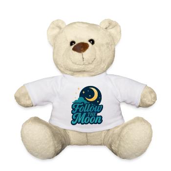 Night Sky with Moon and Stars - Teddy Bear - white - Front