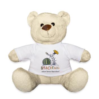 Cactus with flower - Teddy Bear - white - Front