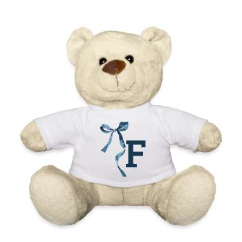 Monogramm f Geschenkidee - Teddy - Weiß - Vorne