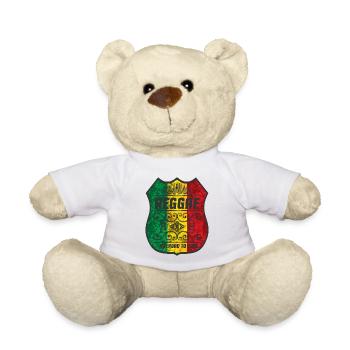 Reggae Flaggenmotiv mit kulturellem Design - Teddy - Weiß - Vorne