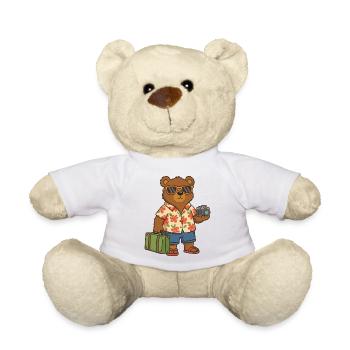 Verspielter Bär in Sommerferienkleidung - Teddy - Weiß - Vorne