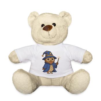 Magische Eule Zauberer Illustration - Teddy - Weiß - Vorne