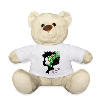 Abstract tree with flowers - Teddy Bear - white - Front